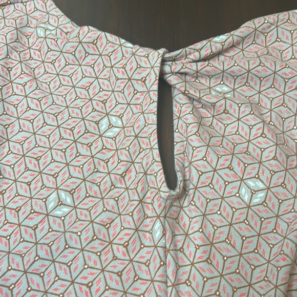 PATAGONIA Bay Laurel Faux Wrap Geometric Knot Back Stretch Dress Women Size L - Picture 5 of 13